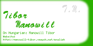 tibor manowill business card